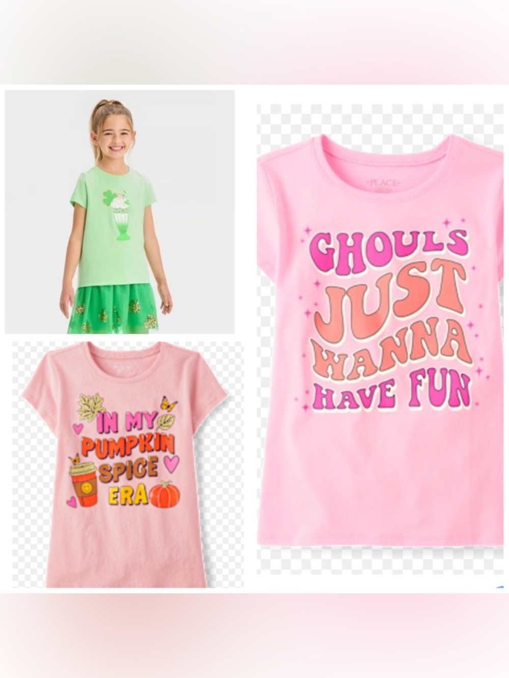 Girls holiday Halloween, Thanksgiving and St Patrick’s day tee bundle size 7/8